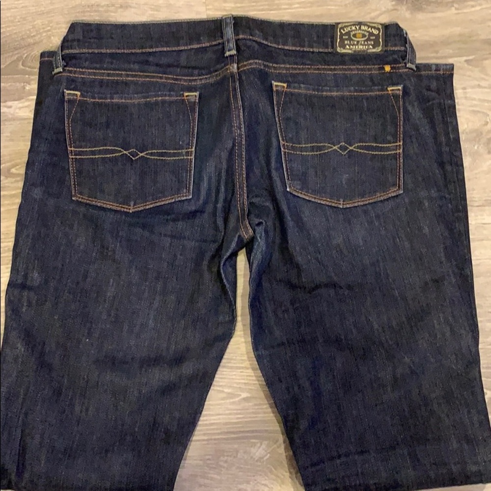 Lucky brand straight leg jeans, dark wash